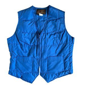 Vintage Eddie Bauer Women’s Down Filled Vest Blue Zip Sz Medium